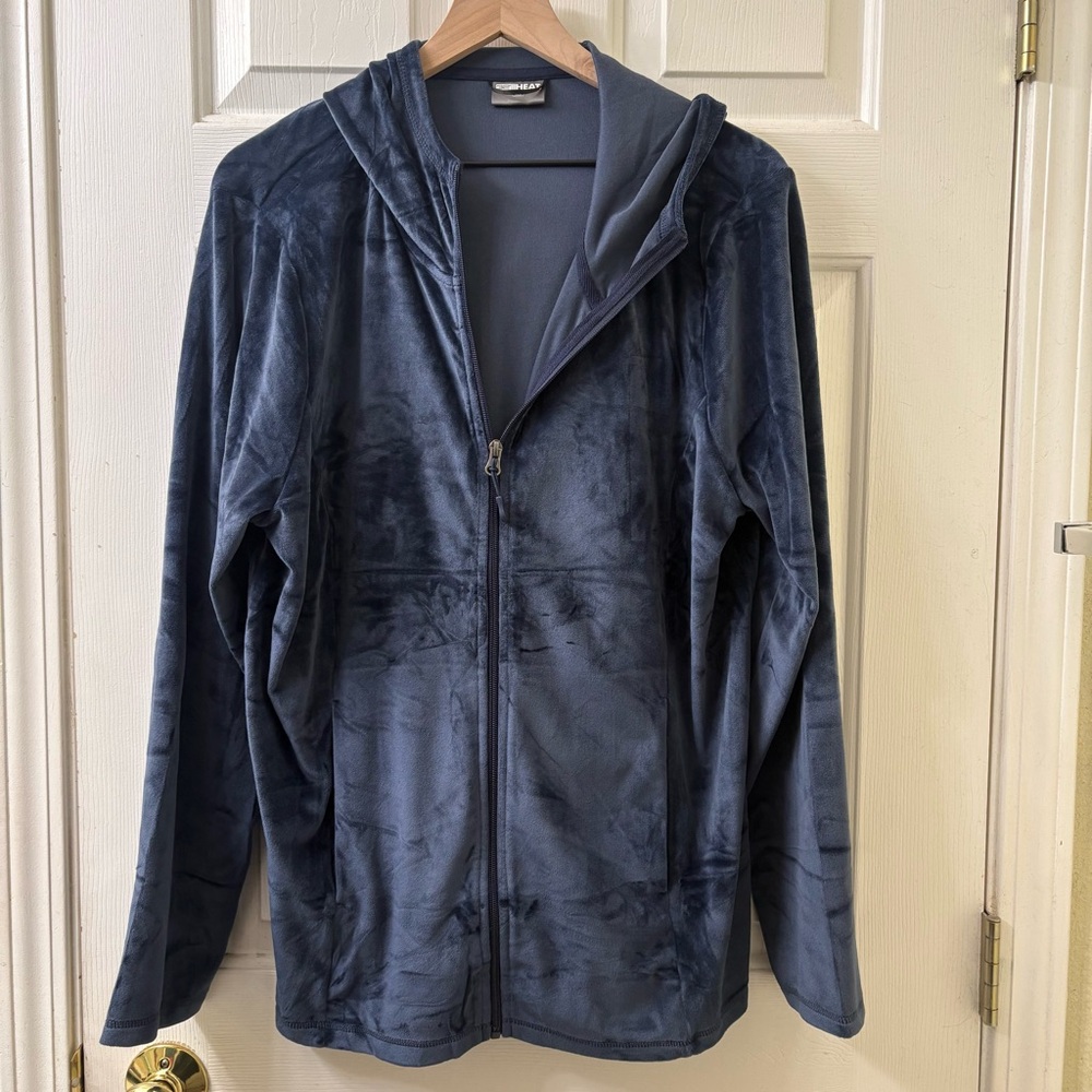 Women’s 32 Degrees Blue Velour Hoodie (XL)